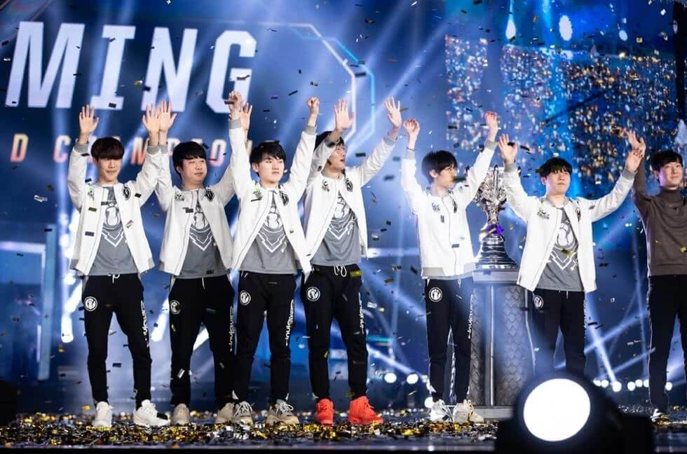 2018年英雄联盟S8全球总决赛，中国电竞LPL赛区IG战队获得总冠军。